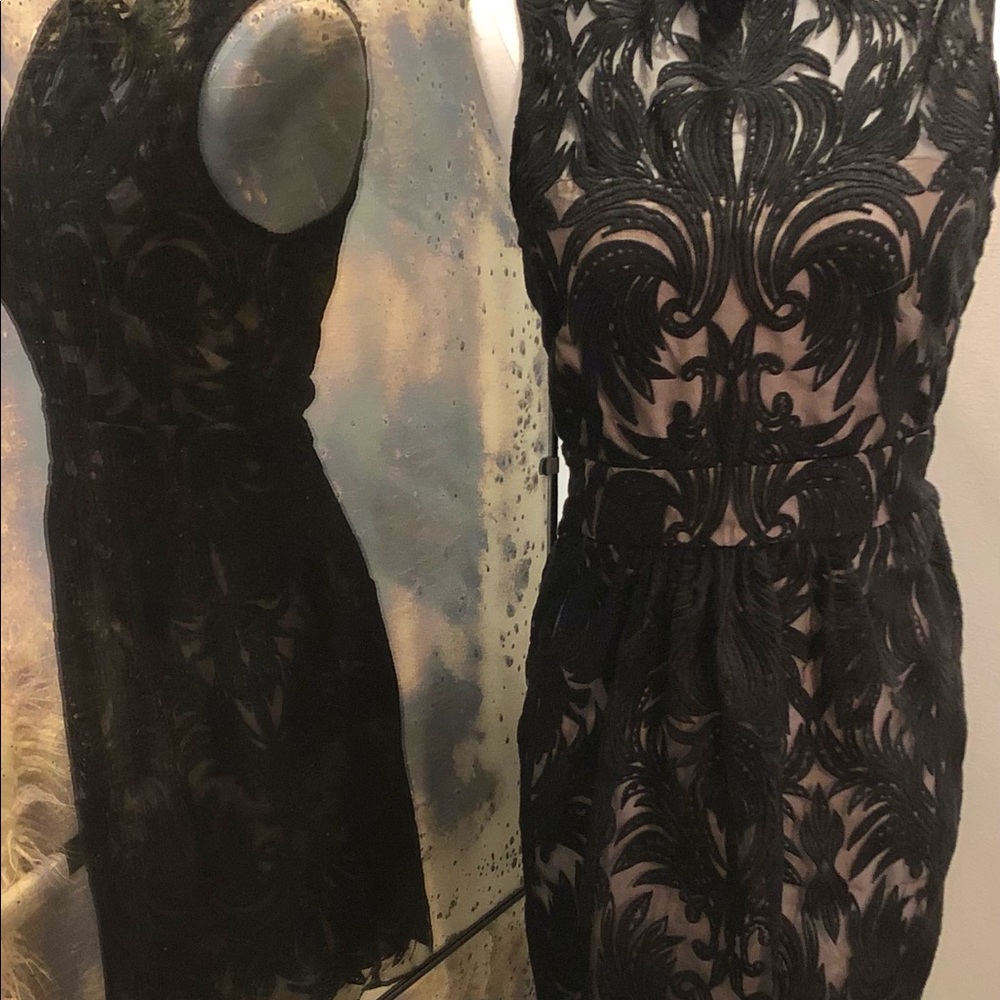 Anthropologie party dress black tulle sheath by Yoana Baraschi- size 6/ or small